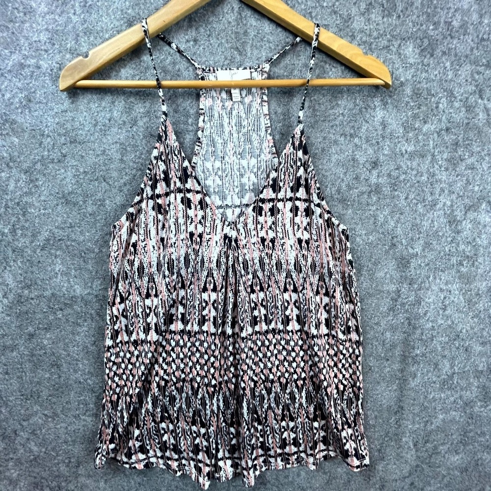 Joie Camisole Top Womens Medium Pink Black Aztec Boho Layer Flowy